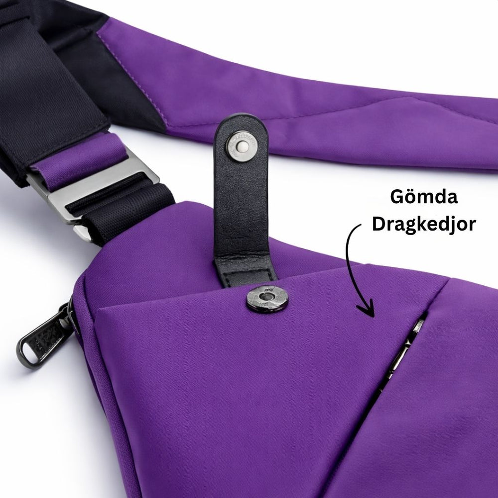 Gömda dragkedjor – StrideSafe stöldsäker axelväska